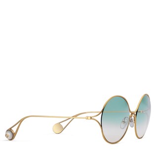 Round-frame metal sunglasses 