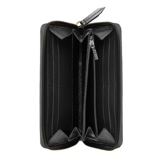 Leather zip around wallet with butterfly 