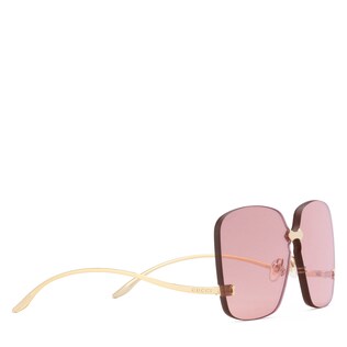 Square-frame rimless sunglasses