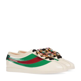 Falacer patent leather sneaker with Web