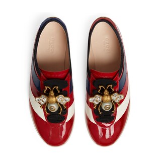 Falacer patent leather sneaker with Web