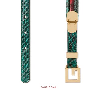 Snakeskin belt with Square G buckle