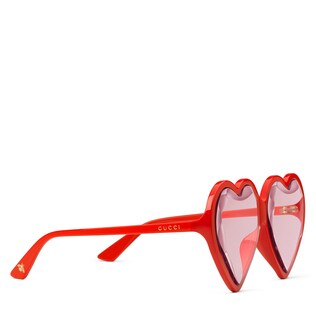 Specialized fit heart-frame acetate sunglasses