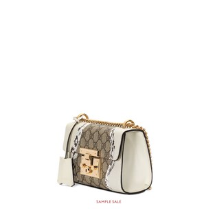 Padlock snakeskin small shoulder bag