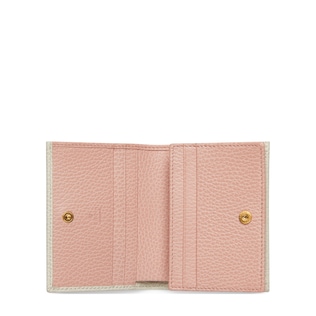 Leather card case with bow