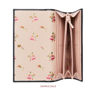 Leather continental wallet with bow
