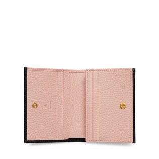 Leather card case with bow