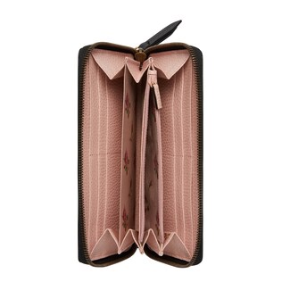 Leather zip around wallet with bow