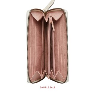 Leather zip around wallet with bow