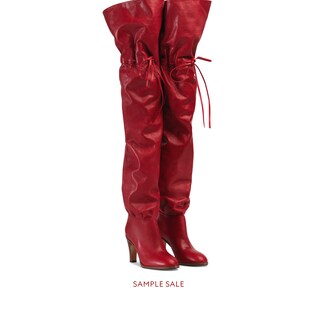 Leather over-the-knee boot