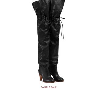 Leather over-the-knee boot