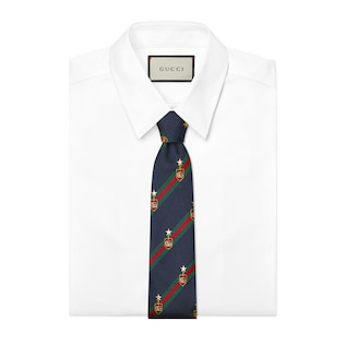 Web crest silk tie 