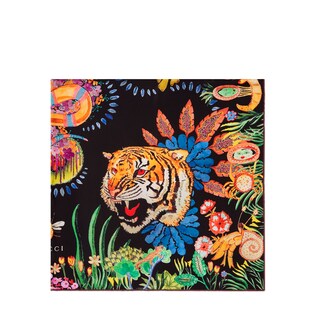 Tigers and Kingsnake print silk scarf