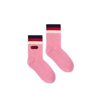 Cotton socks with Gucci game patch