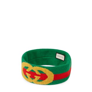 Web wool headband with Interlocking G