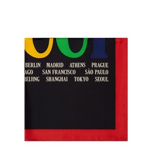 Gucci Cities print silk scarf
