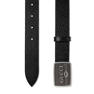 Leather belt with Gucci logo buckle 