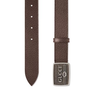 Leather belt with Gucci logo buckle 