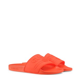 Gucci logo rubber slide sandal