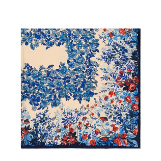 Floral Square G print silk scarf