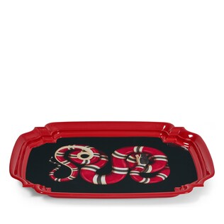 Kingsnake print metal tray