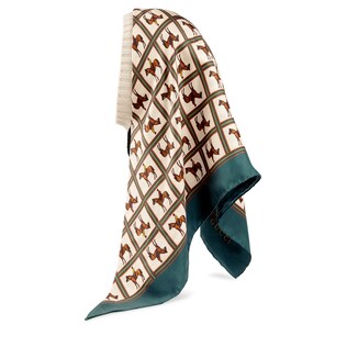 Silk headscarf with horse print