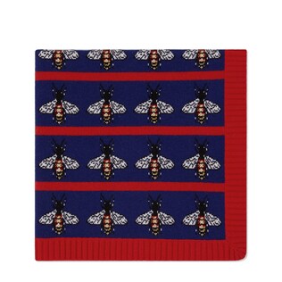 Bee jacquard wool baby blanket