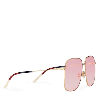 Rectangular-frame metal sunglasses