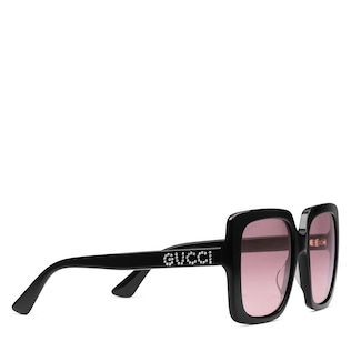 Rectangular-frame acetate sunglasses