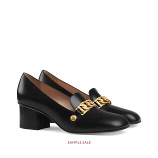 Sylvie leather mid-heel pump