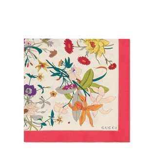 Silk scarf with Flora Gothic print