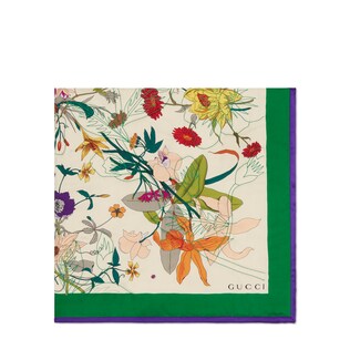 Silk scarf with Flora Gothic print