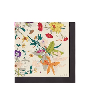 Silk scarf with Flora Gothic print