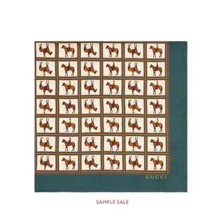 Silk scarf with horse print