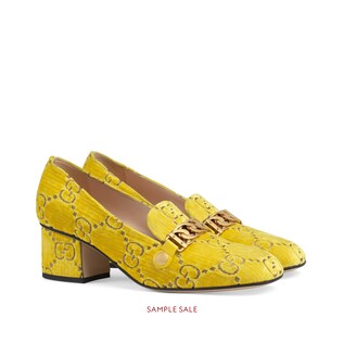 Sylvie GG velvet mid-heel loafer