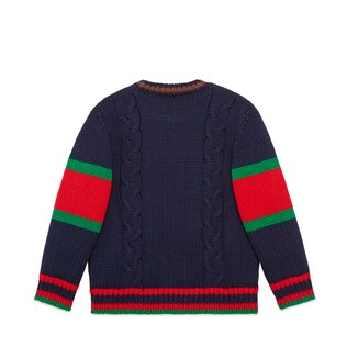 Children's cable knit wool jumper