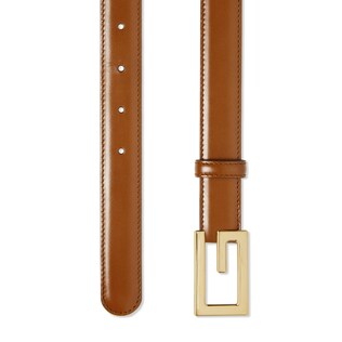 Leather belt with G buckle