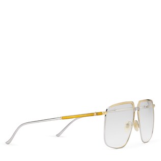 Square-frame metal glasses