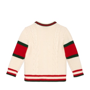 Children's cable knit wool cardigan