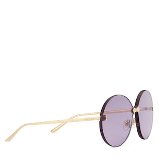 Round-frame rimless sunglasses 