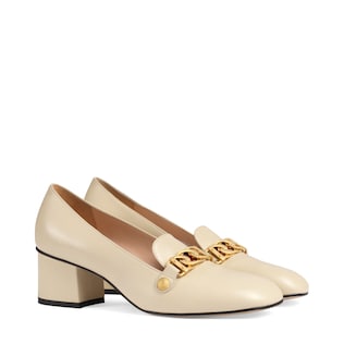 Sylvie leather mid-heel pump