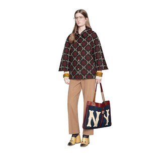 GG diamond wool cape coat
