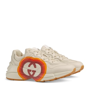 Rhyton sneaker with Interlocking G and heart