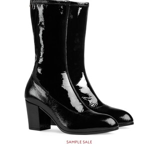 Patent leather boot