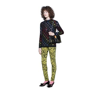 Wool sweater with GG rhinestone motif