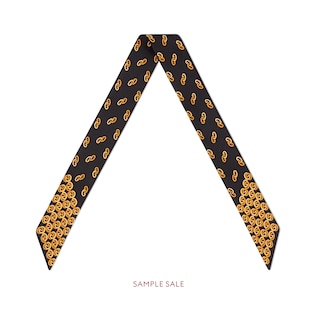 Silk neck bow with Interlocking G print