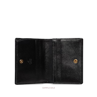 Leather card case with Double G