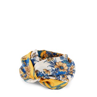 Silk headband with flowers and tassels
