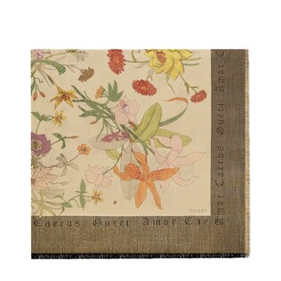 Shawl with Flora Gothic print