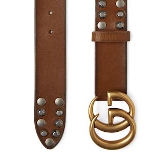 Studded belt with Double G buckle